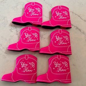 Set of 6 cowboy boot slim can koozies